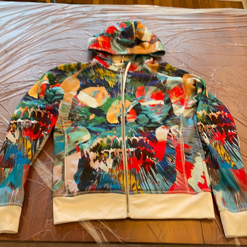 Levi’s x Damien Hirst Fall 2008 Collection: spin art skull hoodie sweatshirt